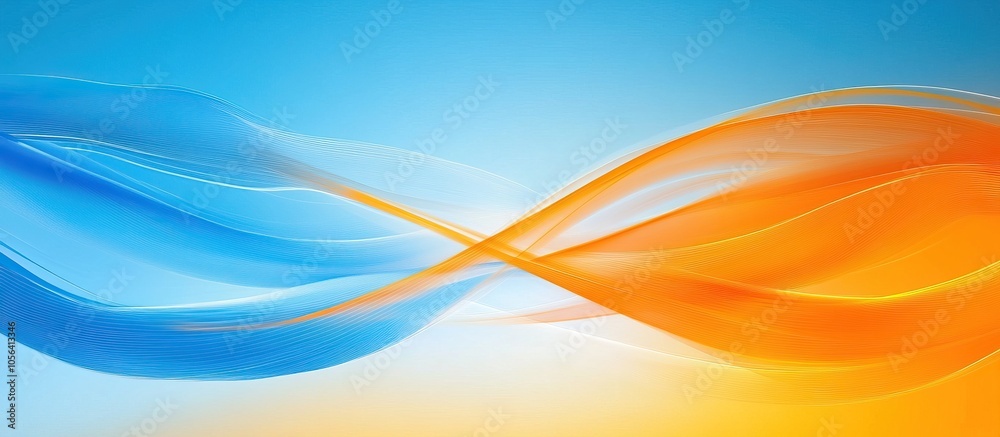 Fototapeta premium Abstract Orange and Blue Swirls