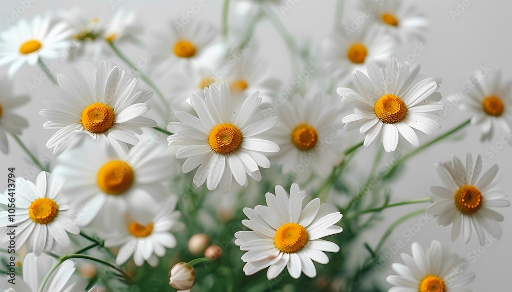 Fototapeta premium Daisies on a white background