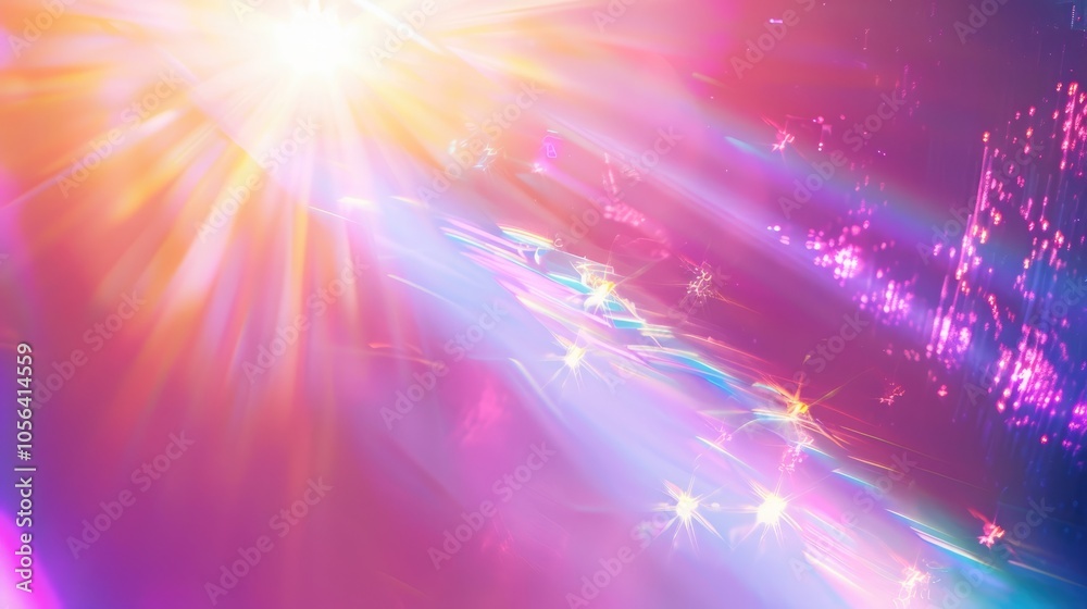 Holographic light and flare in abstract background Holographic light and flare in abstract background