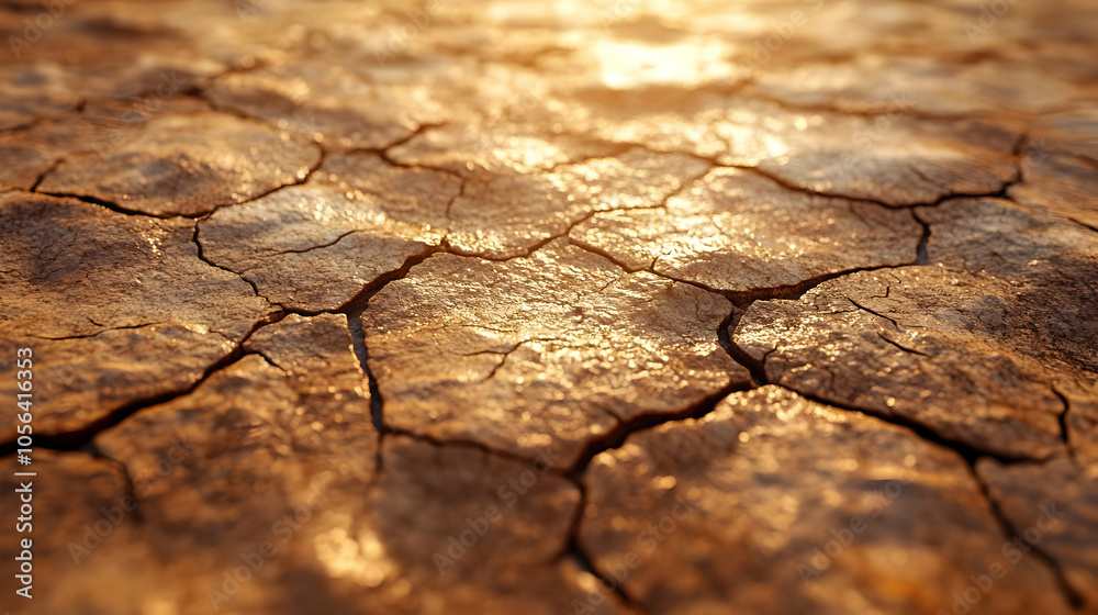 Fototapeta premium Cracked Earth Abstract Background