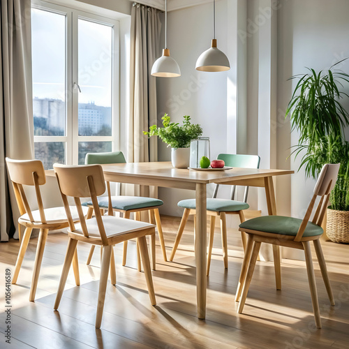 chairs on table at home