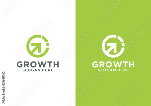 modern logo for growth with abstract arrow inside. logo design template for company growth