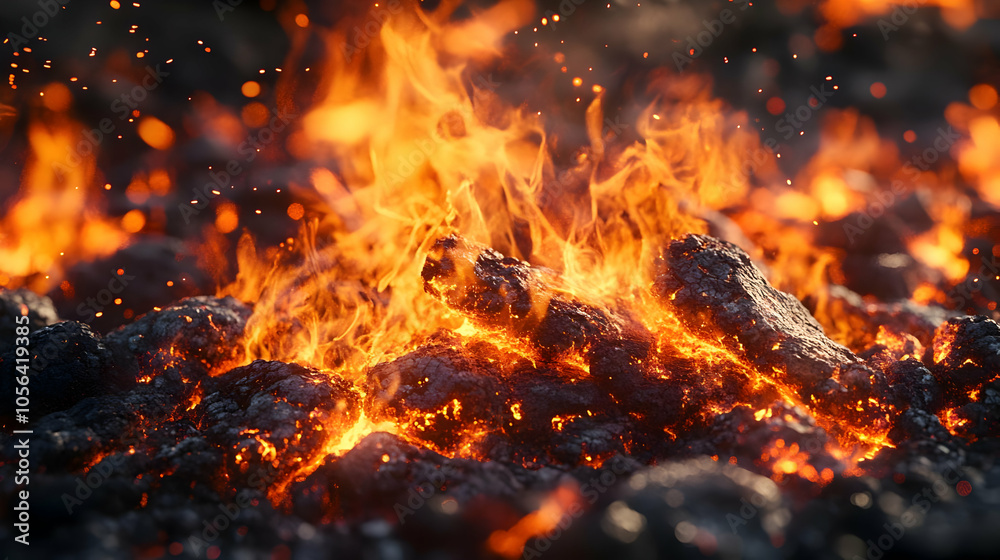 Fiery Embers Burning Brightly Photo Fiery Embers Burning Brightly Photo