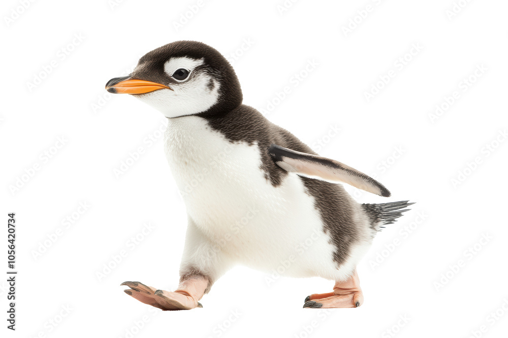 Fototapeta premium PNG Image of side view walking Penguin