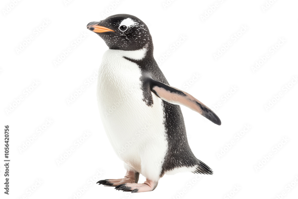 Fototapeta premium PNG Image of side view walking Penguin