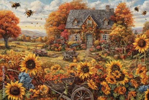 autumn landscape in the city