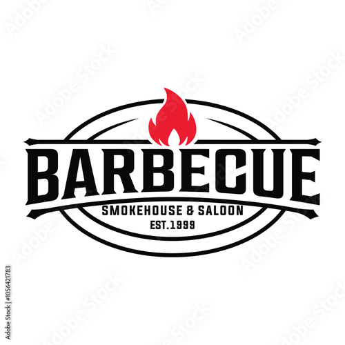 barbecue restaurant logo, poster, BBQ logo Vector emblem template