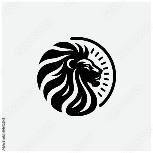 SIMPLE ELEGANT LION HEAD ICON LOGO MONOGRAM