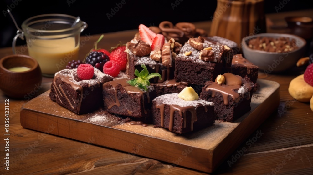 Delicious Chocolate Brownies with Toppings Delicious Chocolate Brownies with Toppings