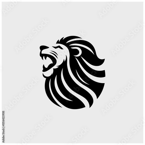LION HEAD ROAR ICON LOGO MINIMAL