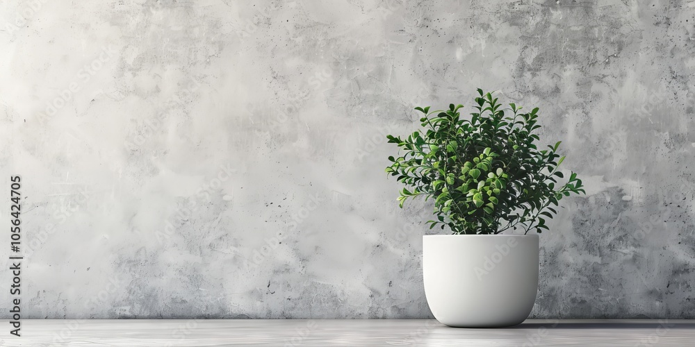 Copy space around minimalistic plant decoration