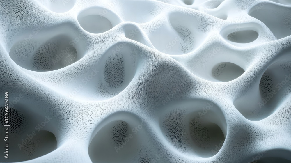 Abstract white textured surface with irregular holes and a soft, light texture. Abstract white textured surface with irregular holes and a soft, light texture.