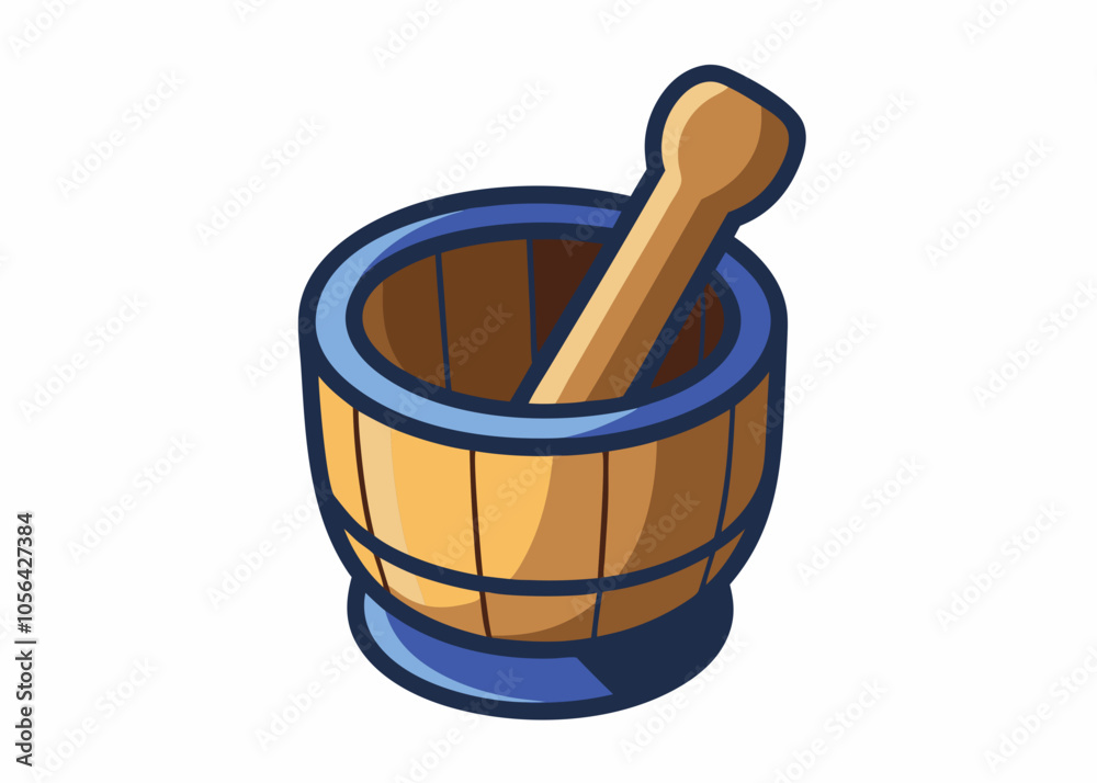 Wooden mortar isolated on white background Wooden mortar isolated on white background