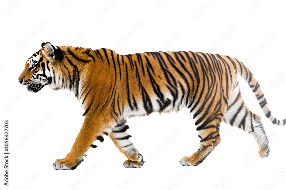Obraz premium Side view of walking Tiger
