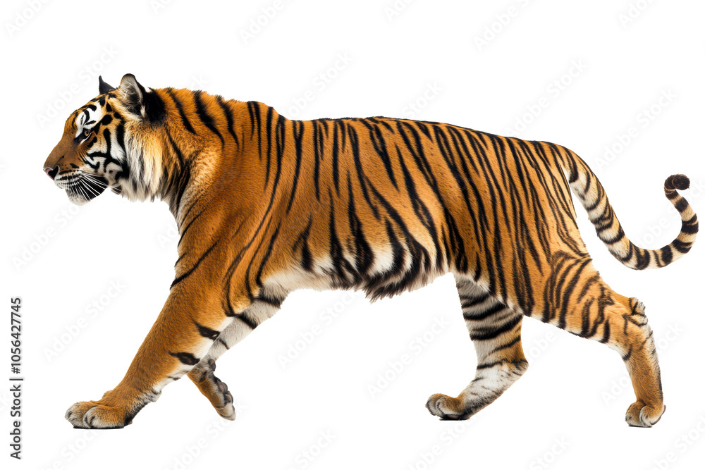 Fototapeta premium Side view of walking Tiger