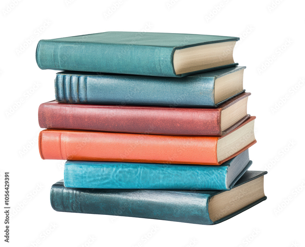 PNG image of Stack of colorful books PNG image of Stack of colorful books