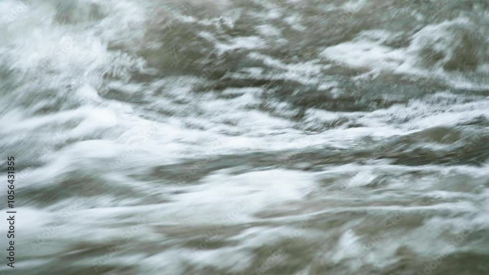 Closeup on quickly flowing water, with audio Closeup on quickly flowing water, with audio