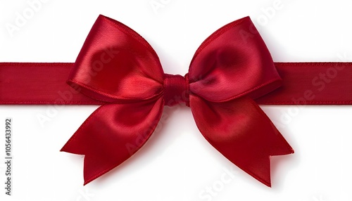 Festive Christmas bow clip art isolated on white background.