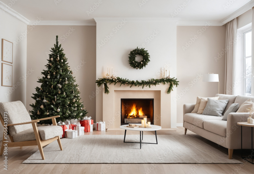 living room with christmas tree living room with christmas tree