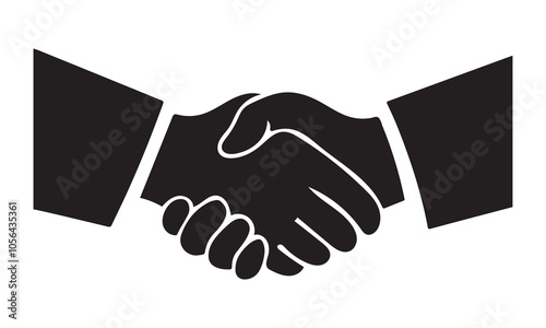 Professional Silhouette Vector Handshake Icon for Business and Partnership Projects