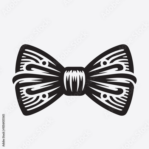 Bow tie logo vector, Bow tie icon vector black and white 