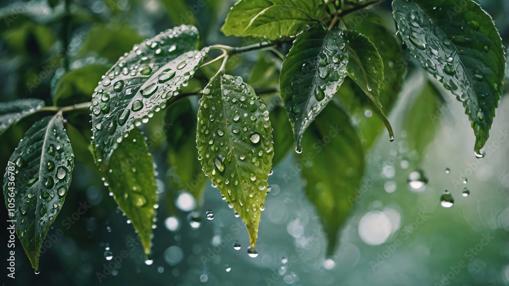 rain drops on a leaf