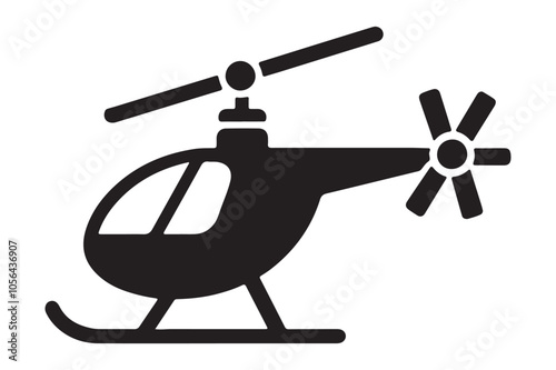 Helicopter of silhouette on a white background. Vector illustration.