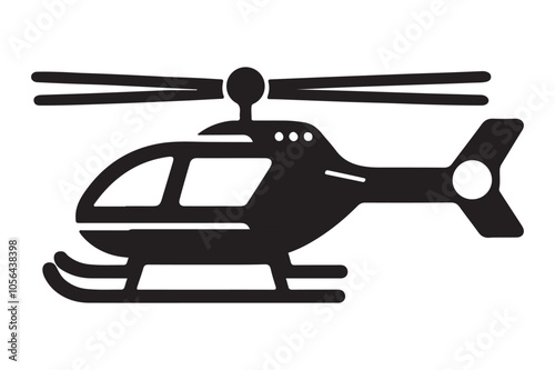 Helicopter of silhouette on a white background. Vector illustration.