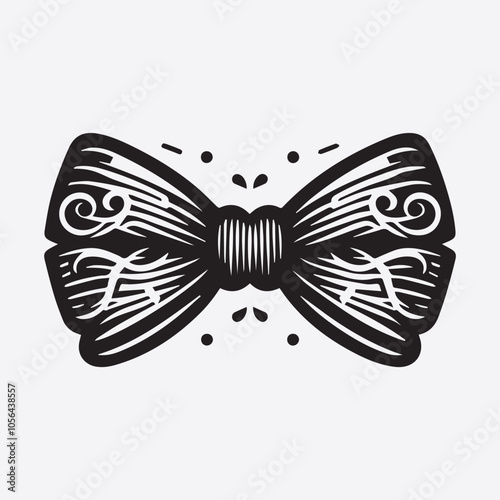 Bow tie logo vector, Bow tie icon vector black and white 