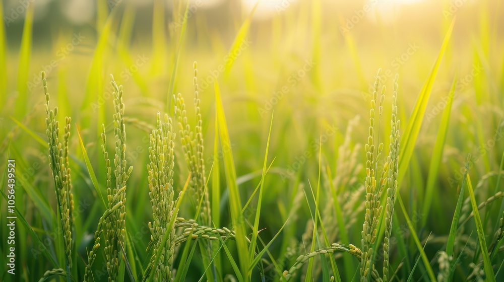 Fototapeta premium Rice paddy field background