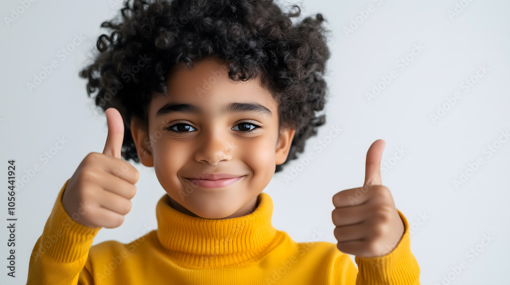 Happy Young Boy Giving Thumbs Up Gesture Happy Young Boy Giving Thumbs Up Gesture