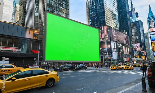 Green Screen Billboard in Times Square, New York City