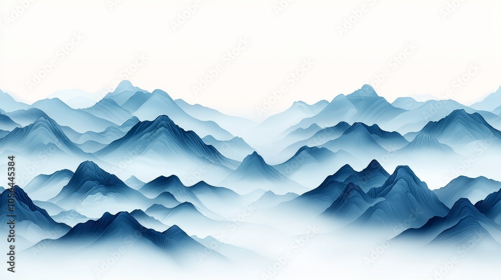 Close-up of towering mountains in traditional Chinese ink painting style, mist enveloping peaks, serene and mystical atmosphere, minimalistic colors, mountains painted in Chinese style Close-up of towering mountains in traditional Chinese ink painting style, mist enveloping peaks, serene and mystical atmosphere, minimalistic colors, mountains painted in Chinese style