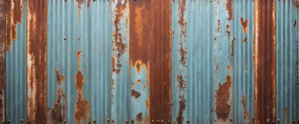 Old rusty zinc wall panels with rusty texture as a background. Vintage retro interior design concept. Rusty zinc sheets. Place to add text and design. Photo of rotten zinc surface. Iron sheets. Old rusty zinc wall panels with rusty texture as a background. Vintage retro interior design concept. Rusty zinc sheets. Place to add text and design. Photo of rotten zinc surface. Iron sheets.