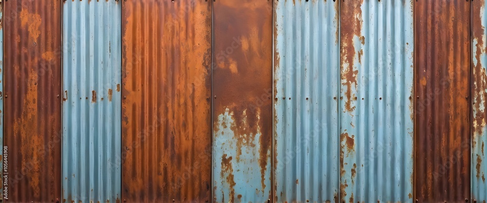 Old rusty zinc wall panels with rusty texture as a background. Vintage retro interior design concept. Rusty zinc sheets. Place to add text and design. Photo of rotten zinc surface. Iron sheets. Old rusty zinc wall panels with rusty texture as a background. Vintage retro interior design concept. Rusty zinc sheets. Place to add text and design. Photo of rotten zinc surface. Iron sheets.