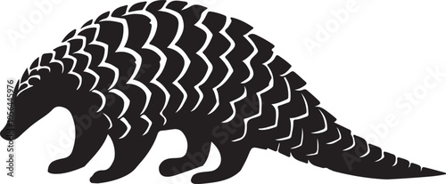 Pangolin animal silhouette vector art illustration