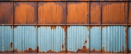 Wallpaper Mural Old rusty zinc wall panels with rusty texture as a background. Vintage retro interior design concept. Rusty zinc sheets. Place to add text and design. Photo of rotten zinc surface. Iron sheets. Torontodigital.ca