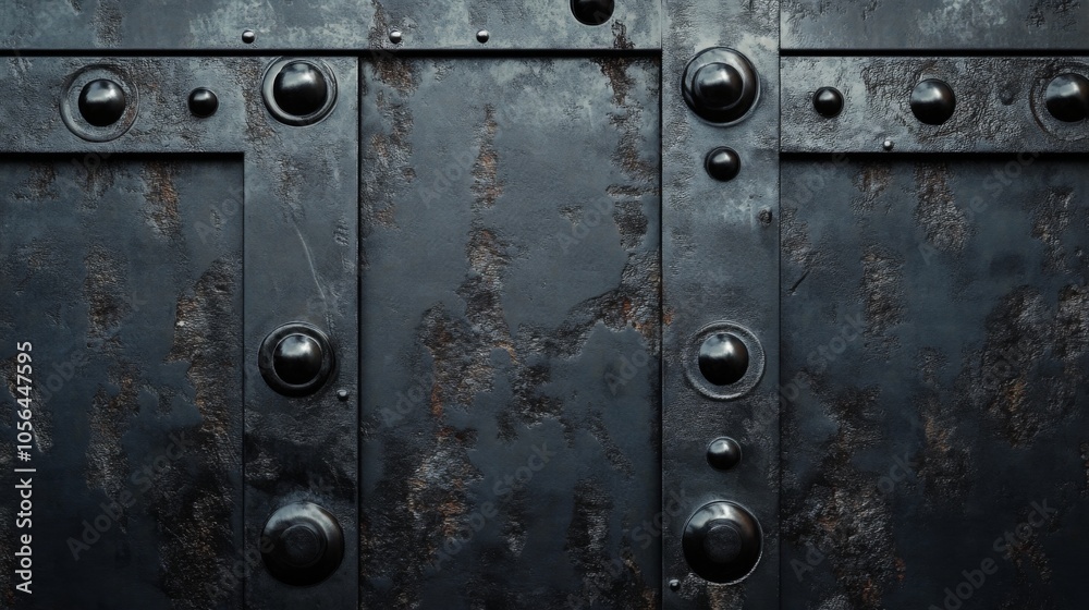 A close up of a rusted metal surface with many small black dots A close up of a rusted metal surface with many small black dots