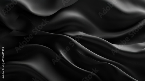 A black and white image of a piece of fabric with a very long, flowing line