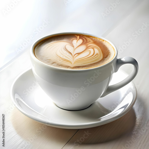 close up of coffee served on table on white background