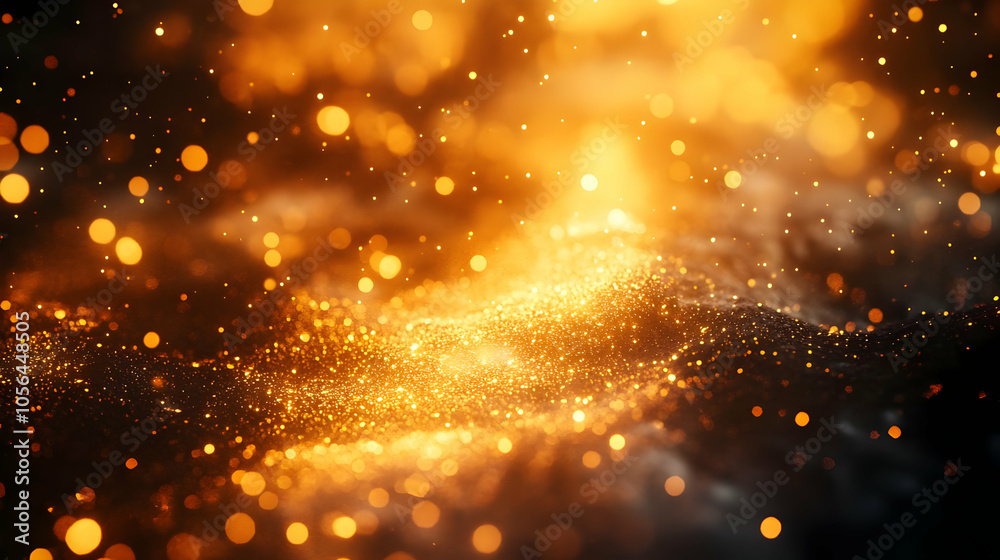 Fototapeta premium Abstract Background with Golden Sparkle and Bokeh Lights