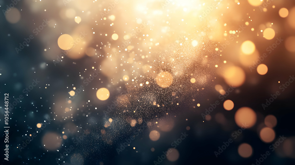 Abstract Background with Golden Bokeh and Glowing Lights Abstract Background with Golden Bokeh and Glowing Lights