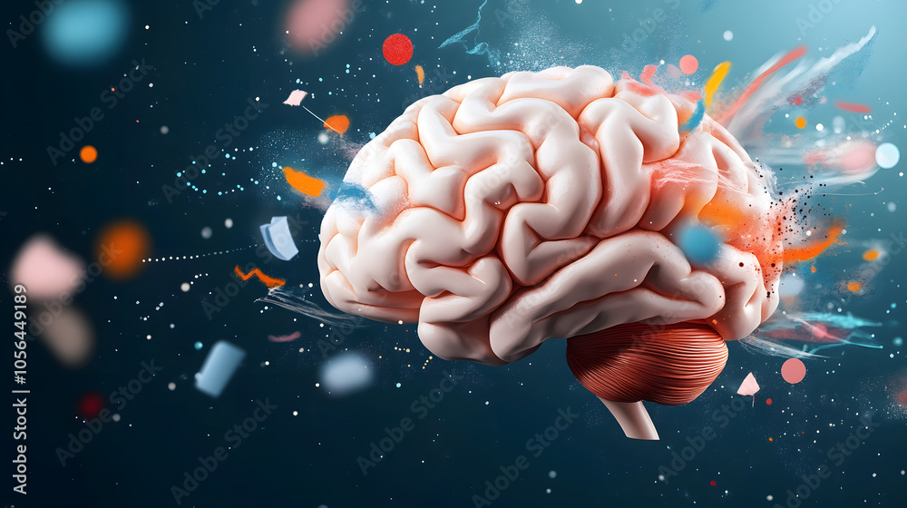Dynamic illustration of a brain flexing like a bodybuilder representing mental strength and cognitive power in a creative visual format Dynamic illustration of a brain flexing like a bodybuilder representing mental strength and cognitive power in a creative visual format