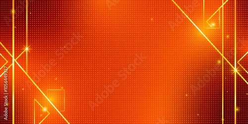 Orange, luxury banner, Minimalist White and Gold Geometric Background