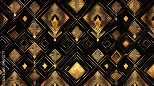 Art Deco Pattern: Black and Gold Geometric Design