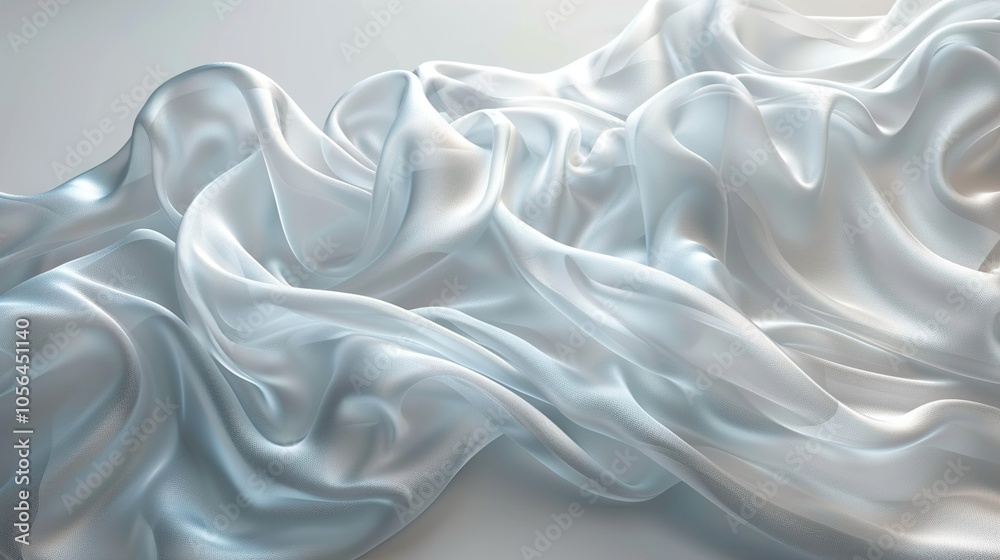 Obraz premium Flowing White Silk Fabric Drape - Abstract Texture Background