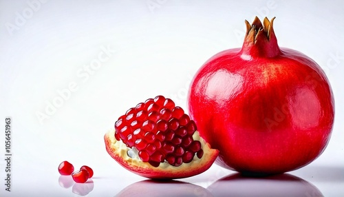 close up of pomegranate isolated on a white background.