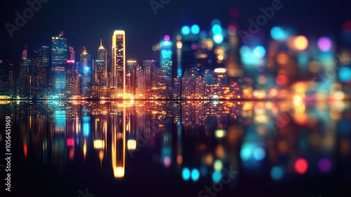 Night City Skyline Reflection
