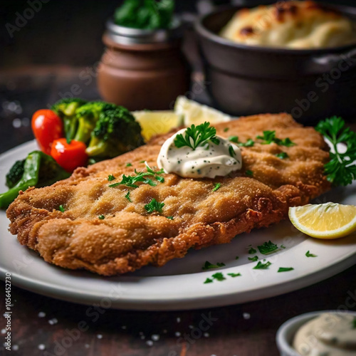 Milanesa de pollo empanizada 