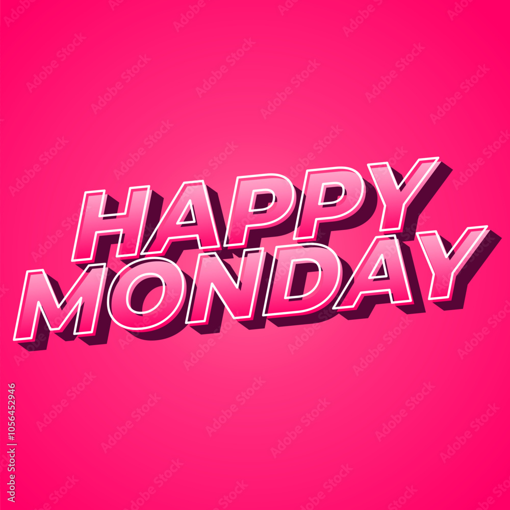 Happy monday text effect design with super bold fonts Happy monday text effect design with super bold fonts